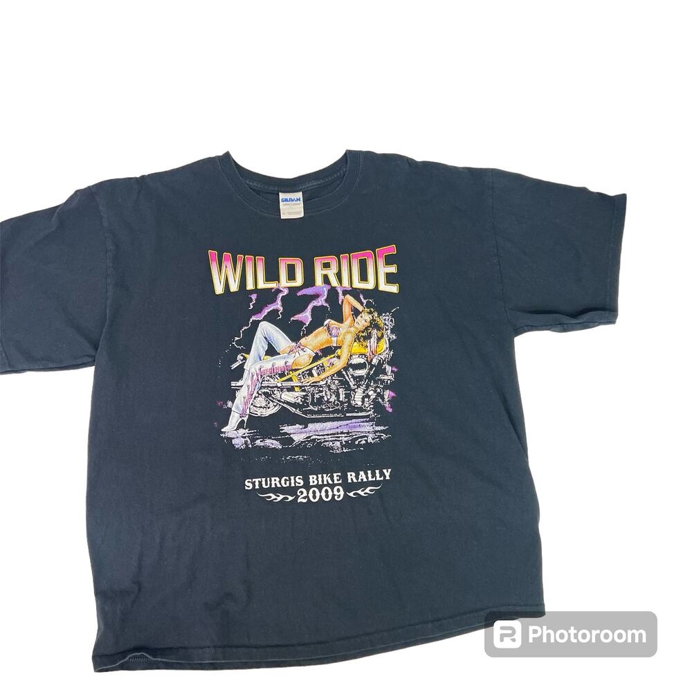 Sturgis Bike Rally 2009 Wild Ride Black T Shirt Size XL Harley Gildan Short Slve